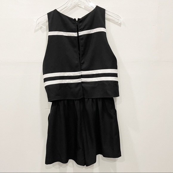 Parker Amor Two-Tone Sleeveless Romper White Black Size Small - Picture 5 of 15